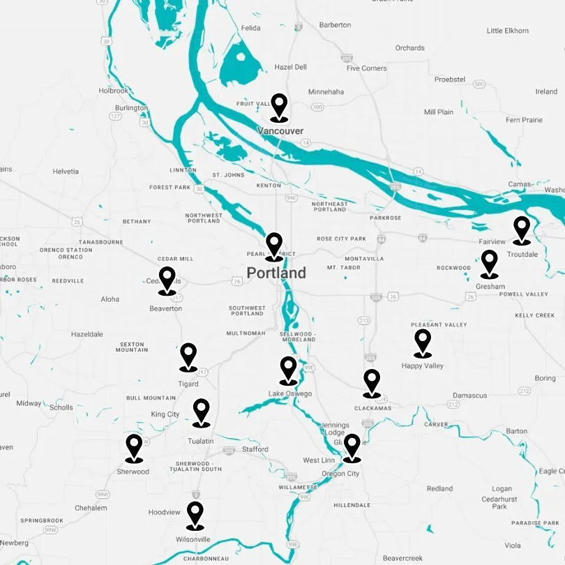 SpireTech Service Areas Portland Metro (2) SpireTech service areas in the Portland Metro and beyond