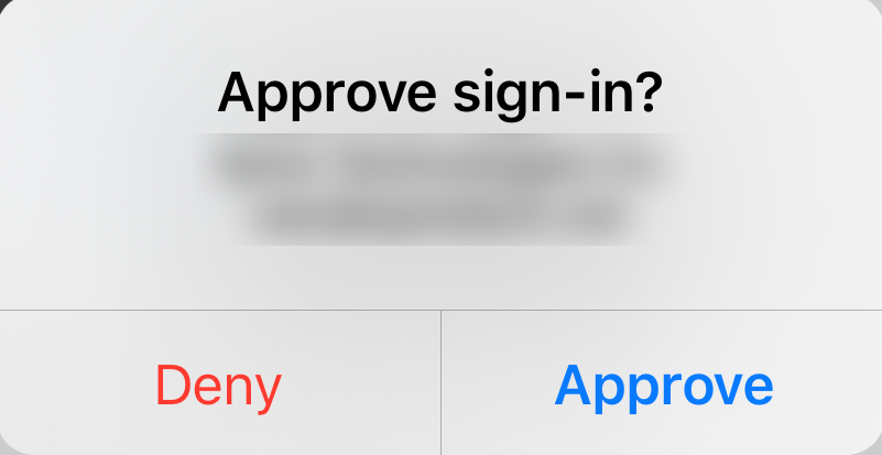 Push notification asking the user to approve sign-in