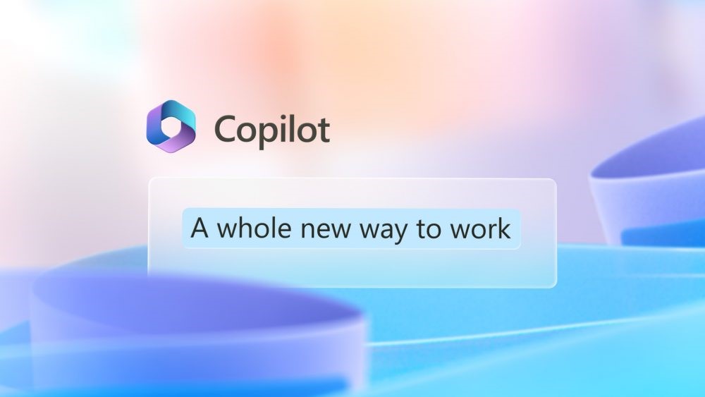 Copilot promotional image from Microsoft: "A whole new way to work."