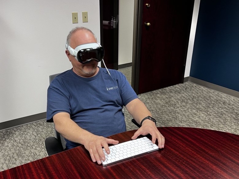 blog-pic SpireTech CEO trying out the Apple Vision Pro